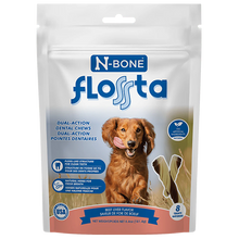 N-Bone Flosta dog chew packaging with a dog on the label