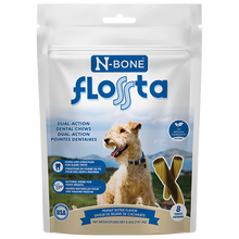 N-Bone Flosta dual-action dental chews packaging with a dog on a white background