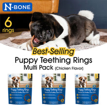 N-Bone® Puppy Teething Rings Chicken Flavor, Dried Chews for Dogs, 6-count Bag x 3, Value Pack - Natural Puppy Chew Toys Alternative for Teething Discomfort - for Dogs of All Sizes