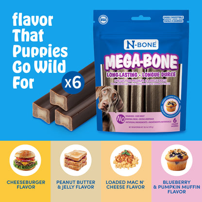 N-Bone® Mega-Bone Long-Lasting Chew Blueberry Pumpkin Muffin Flavor 6 count