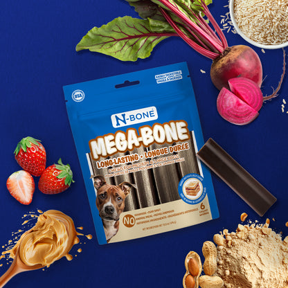 N-Bone® Mega-Bone Long-Lasting Chew Peanut Butter & Jelly Flavor  6 count