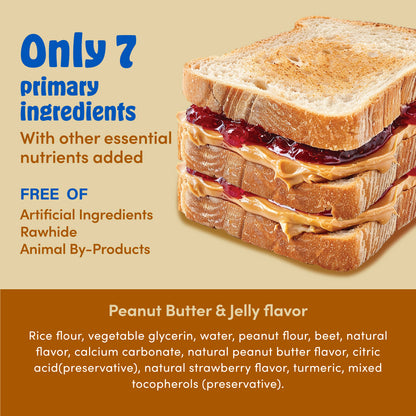 N-Bone® Mega-Bone Long-Lasting Chew Variety Pack, Cheeseburger  + Peanut Butter & Jelly +  Mac n' Cheese +  Blueberry Pumpkin Muffin, Total 4 bags, 24 counts
