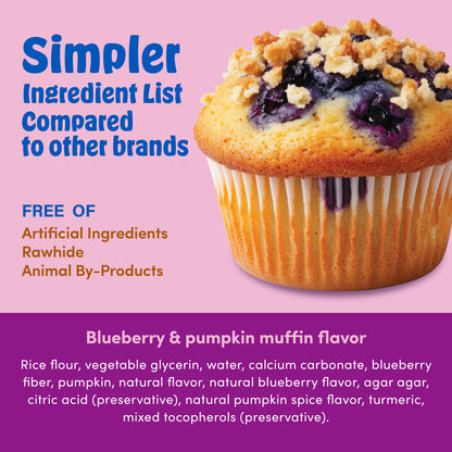 N-Bone® Mega-Bone Long-Lasting Chew Variety Pack, Cheeseburger  + Peanut Butter & Jelly +  Mac n' Cheese +  Blueberry Pumpkin Muffin, Total 4 bags, 24 counts