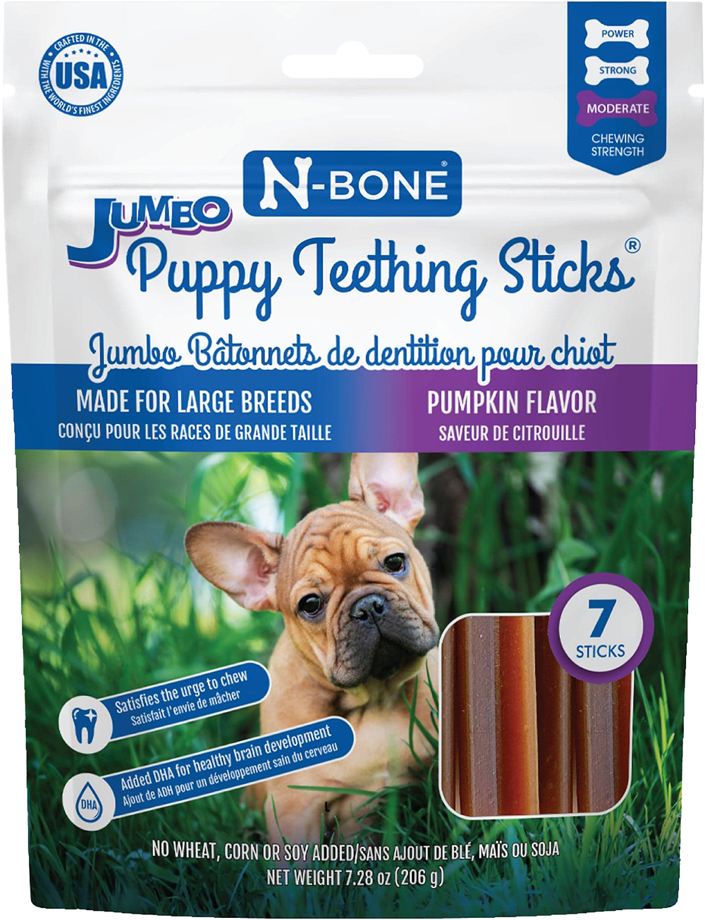 N-Bone Jumbo Puppy Teething Sticks Pumpkin