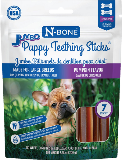 N-Bone® Jumbo Puppy Teething Sticks, 7-count, Pumpkin Flavor