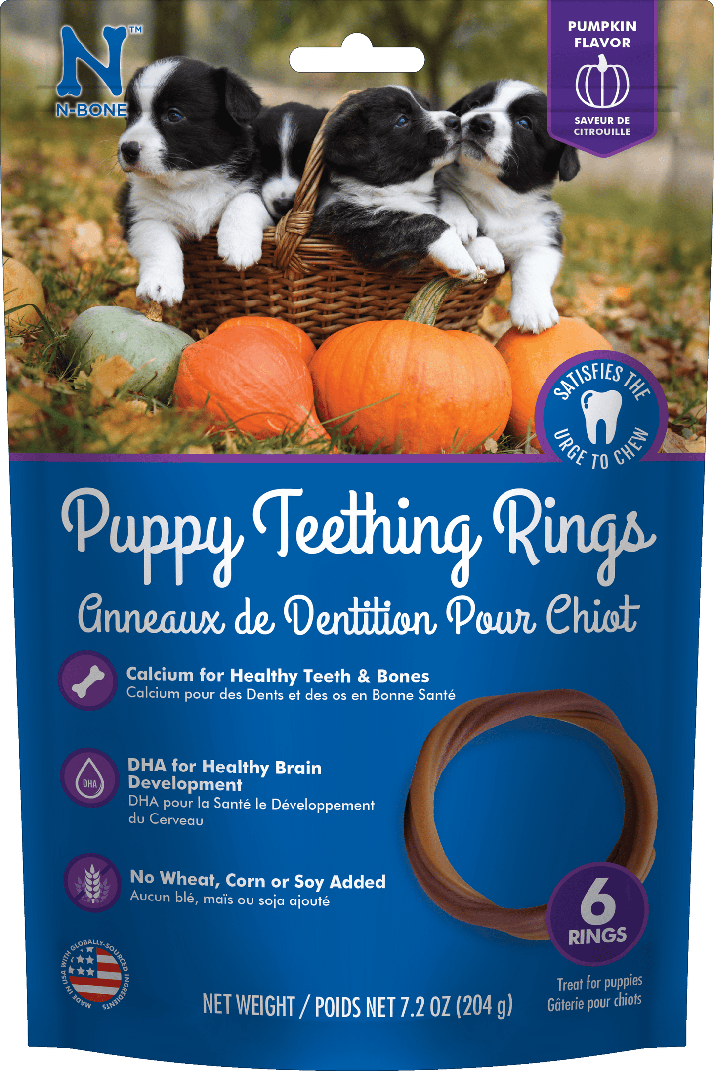 N Bone Puppy Teething Rings Pumpkin Flavor npicpet