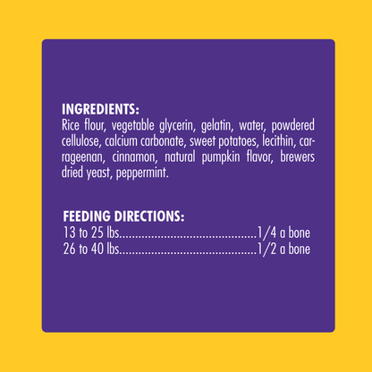 N-Bone® Quado® Interactive Dried Dog Chew Bone, Pumpkin Flavor - Natural, Edible, 100% Digestible Alternative to Plastic Chew Toys - Made in the USA