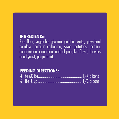 N-Bone® Quado® Interactive Dried Dog Chew Bone, Pumpkin Flavor - Natural, Edible, 100% Digestible Alternative to Plastic Chew Toys - Made in the USA