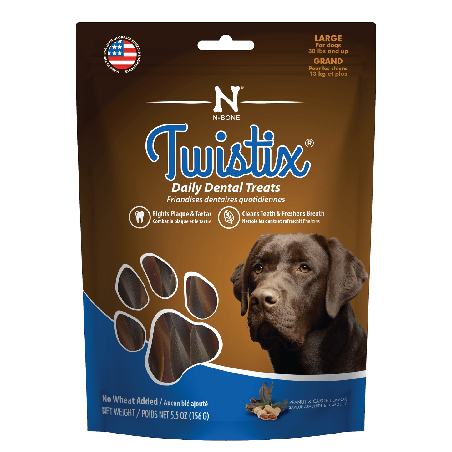 N-Bone® Twistix® Dental Treats Peanut & Carob Flavor