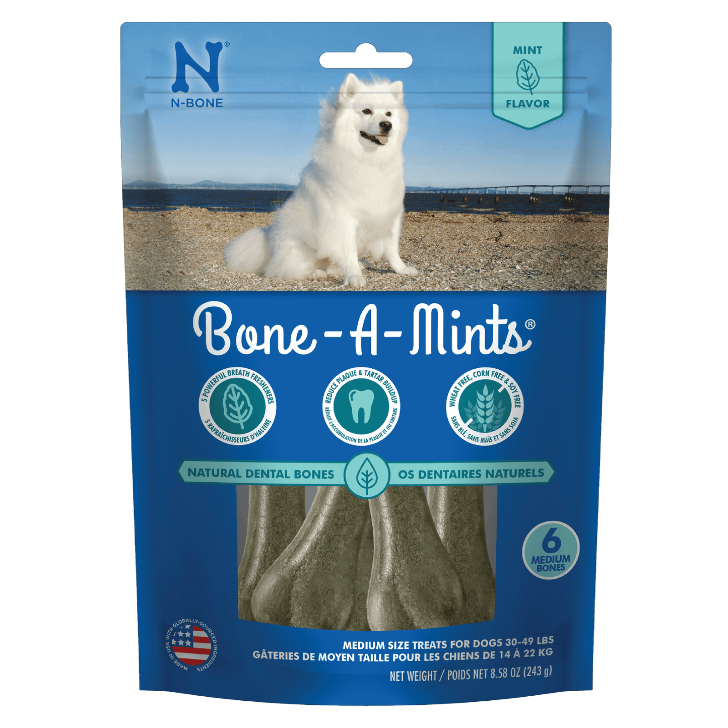 N-Bone® Bone-A-Mints® Medium Natural Dental Bones