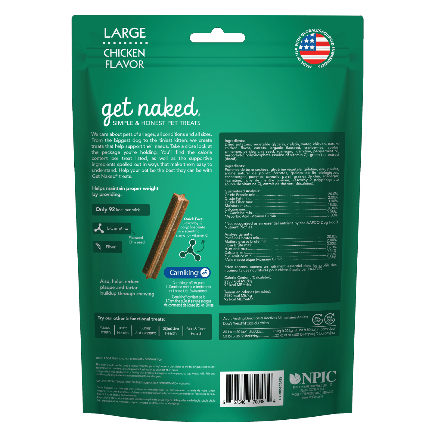 Get Naked® Weight Management Dog Dental Chew Sticks
