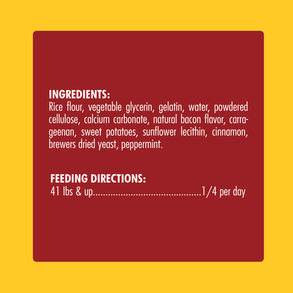 N-Bone® Quado® Interactive Dried Dog Chew Bone, Bacon Flavor - Natural, Edible, 100% Digestible Alternative to Plastic Chew Toys - Made in the USA