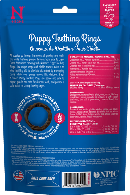 N-Bone® Puppy Teething Rings Grain-Free Blueberry & BBQ Flavor