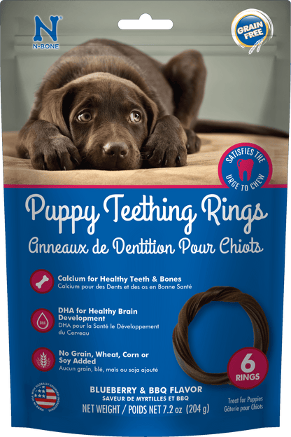 N-Bone® Puppy Teething Rings Grain-Free Blueberry & BBQ Flavor