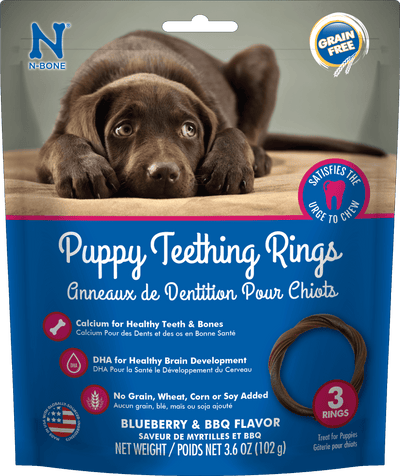 N-Bone® Puppy Teething Rings Grain-Free Blueberry & BBQ Flavor