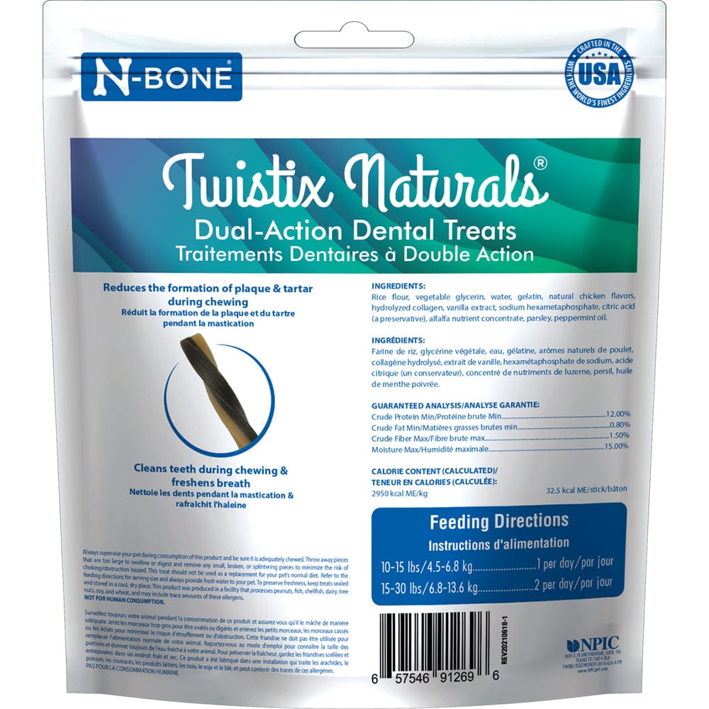 N-Bone® Twistix® Naturals Dental Treats Vanilla Mint Flavor