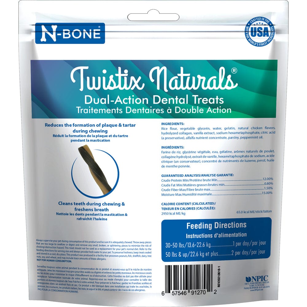 N-Bone® Twistix® Naturals Dental Treats Vanilla Mint Flavor