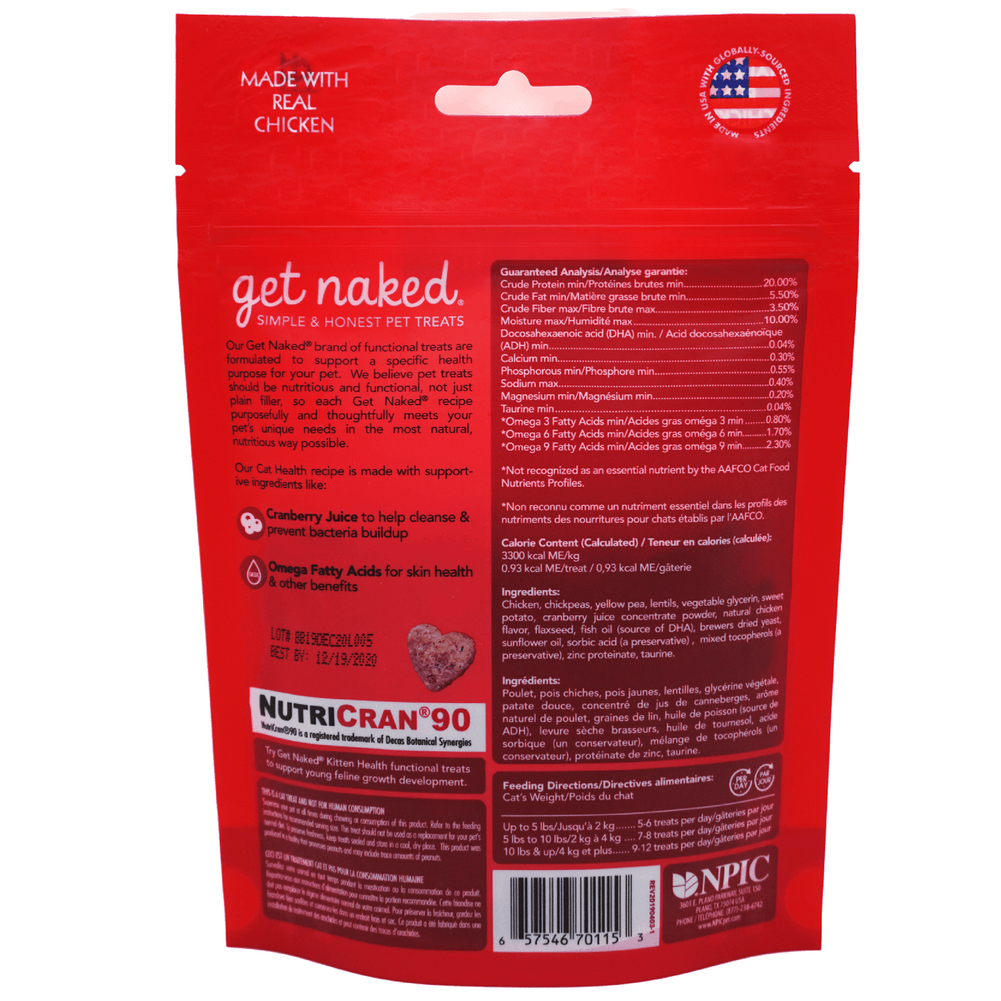 Get Naked® Cat Health with Cranberry Juice Crunchy Treats