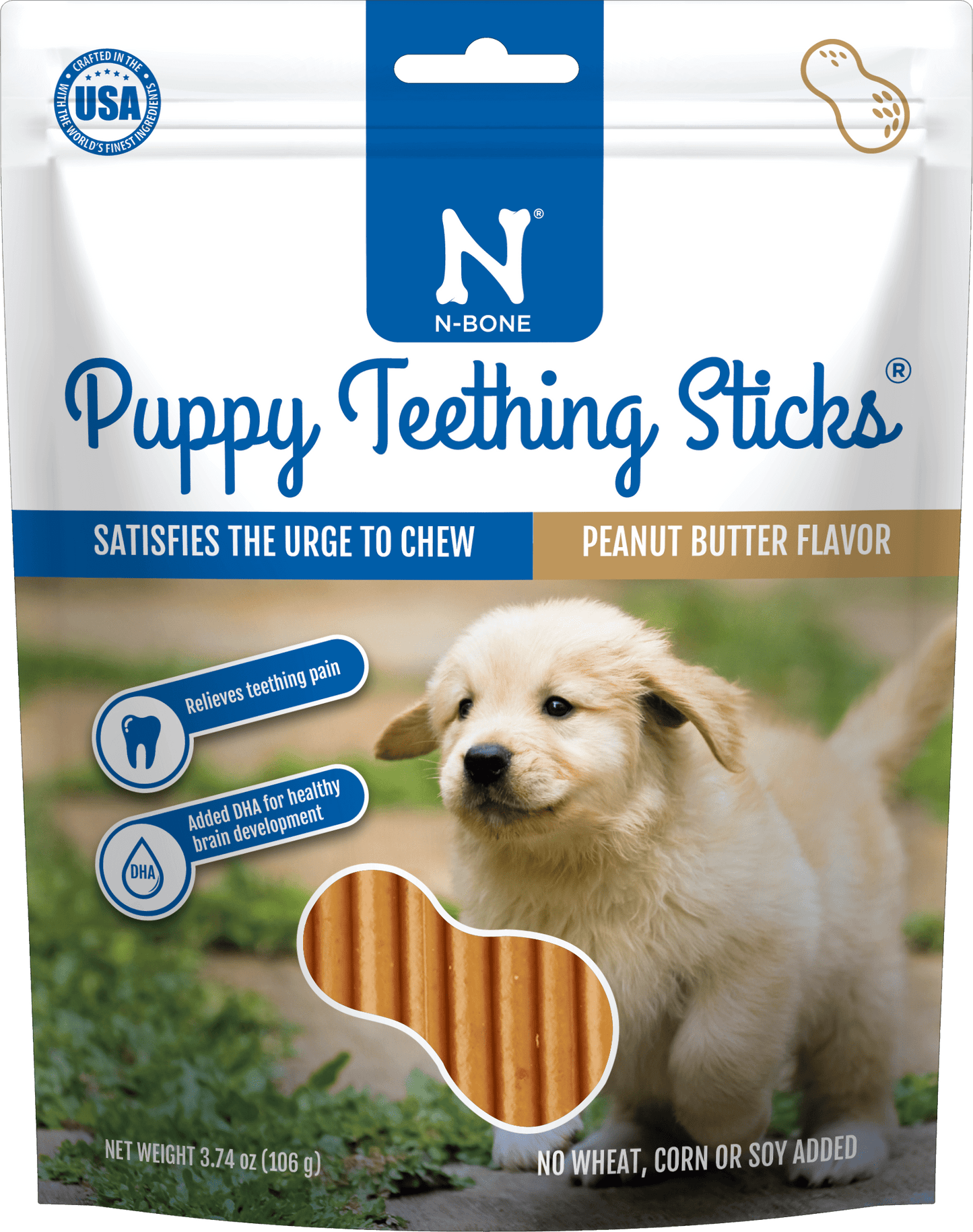 N-Bone® Puppy Teething Sticks Peanut Butter Flavor