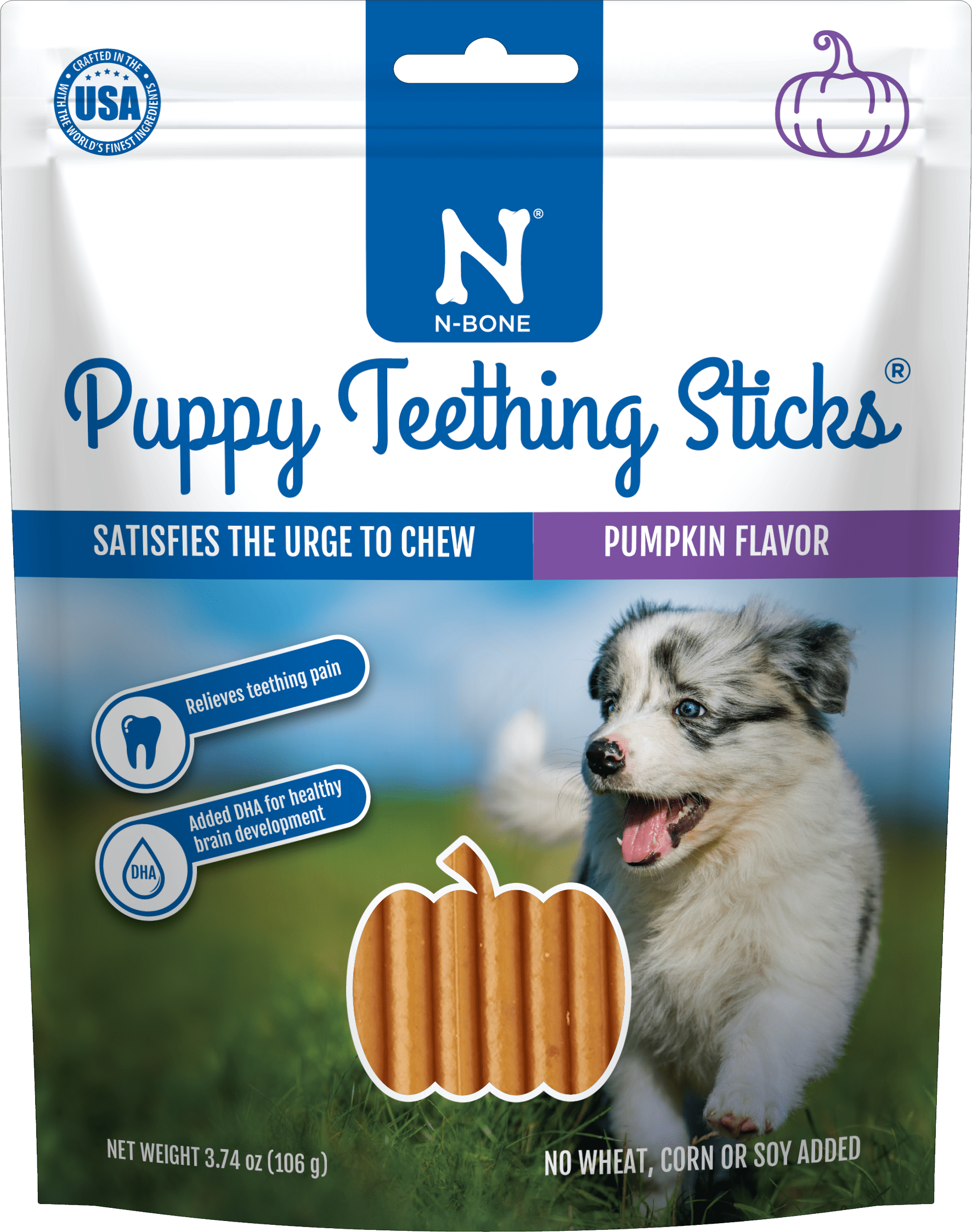 N Bone Puppy Teething Sticks Pumpkin Flavor npicpet