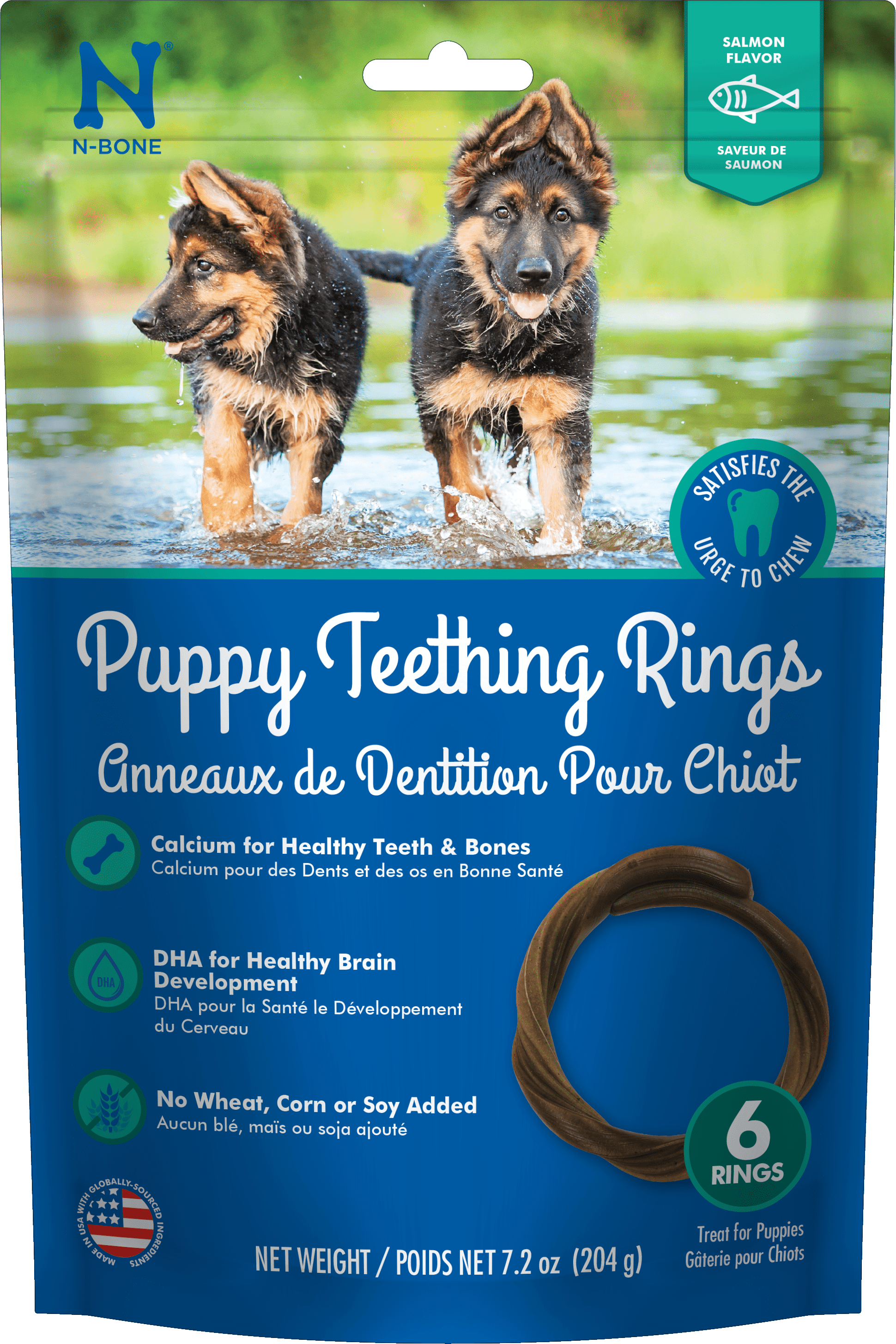 N Bone Puppy Teething Rings Salmon
