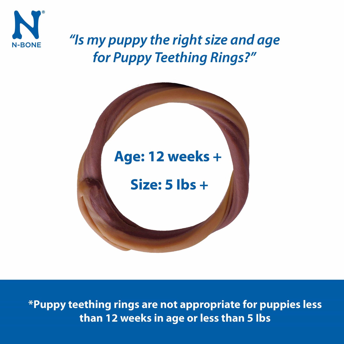 N-Bone® Puppy Teething Rings Peanut Butter Flavor