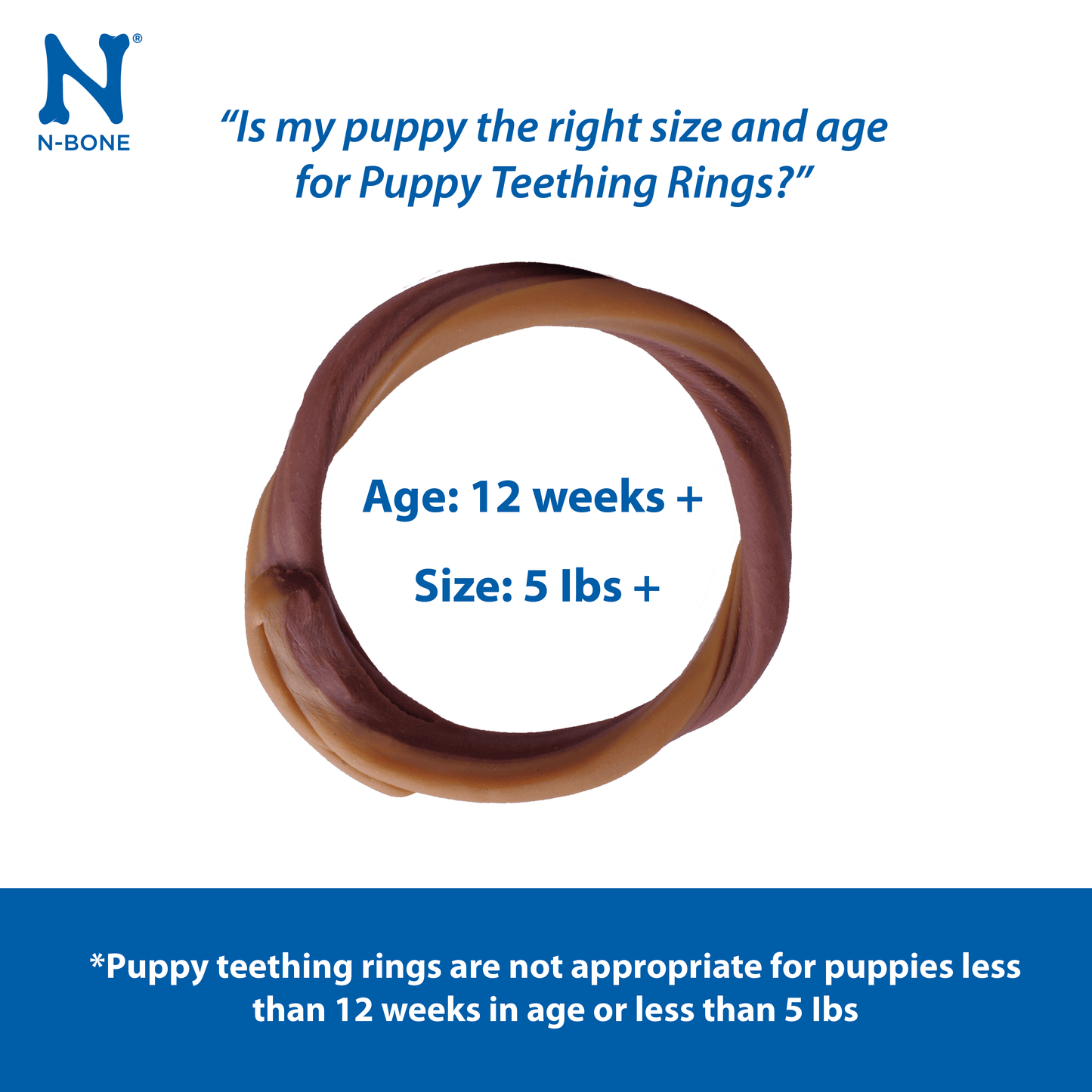 N-Bone® Puppy Teething Rings Grain-Free Blueberry & BBQ Flavor